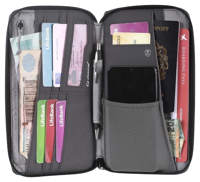 Кошелек Lifeventure Recycled RFID Travel Wallet grey