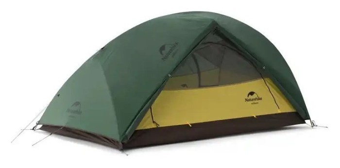 Палатка сверхлегкая двухместная с футпринтом Naturehike Star-River 2 Updated NH17T012-T, 210T, темно-зеленый