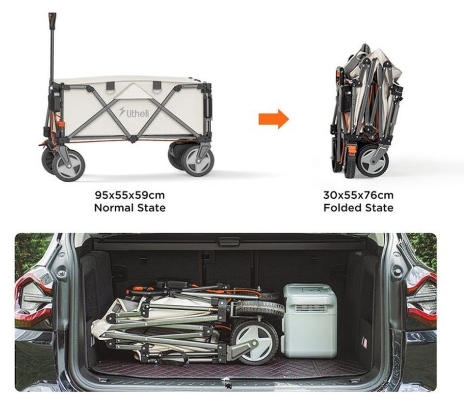 Акумуляторний візок Litheli з двигуном від павербанку (УМБ Litheli Power Bank 20000 mAh, 45 W в комплекті), укр, укр