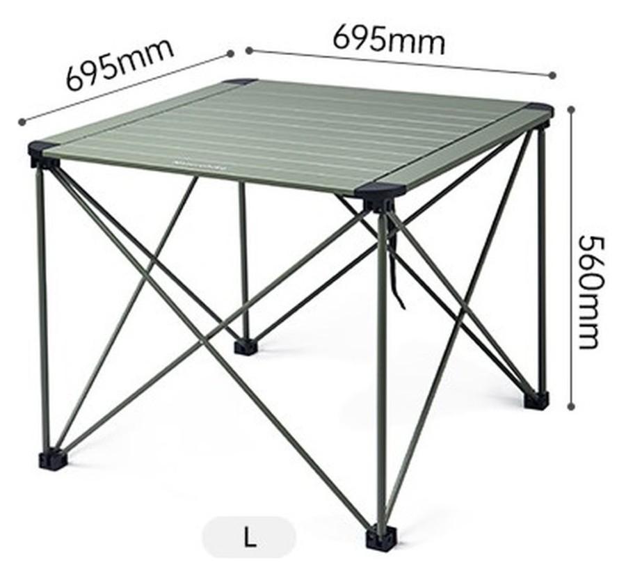 Складаний стіл Naturehike CNK2450JJ013, L, алюміній, сірий