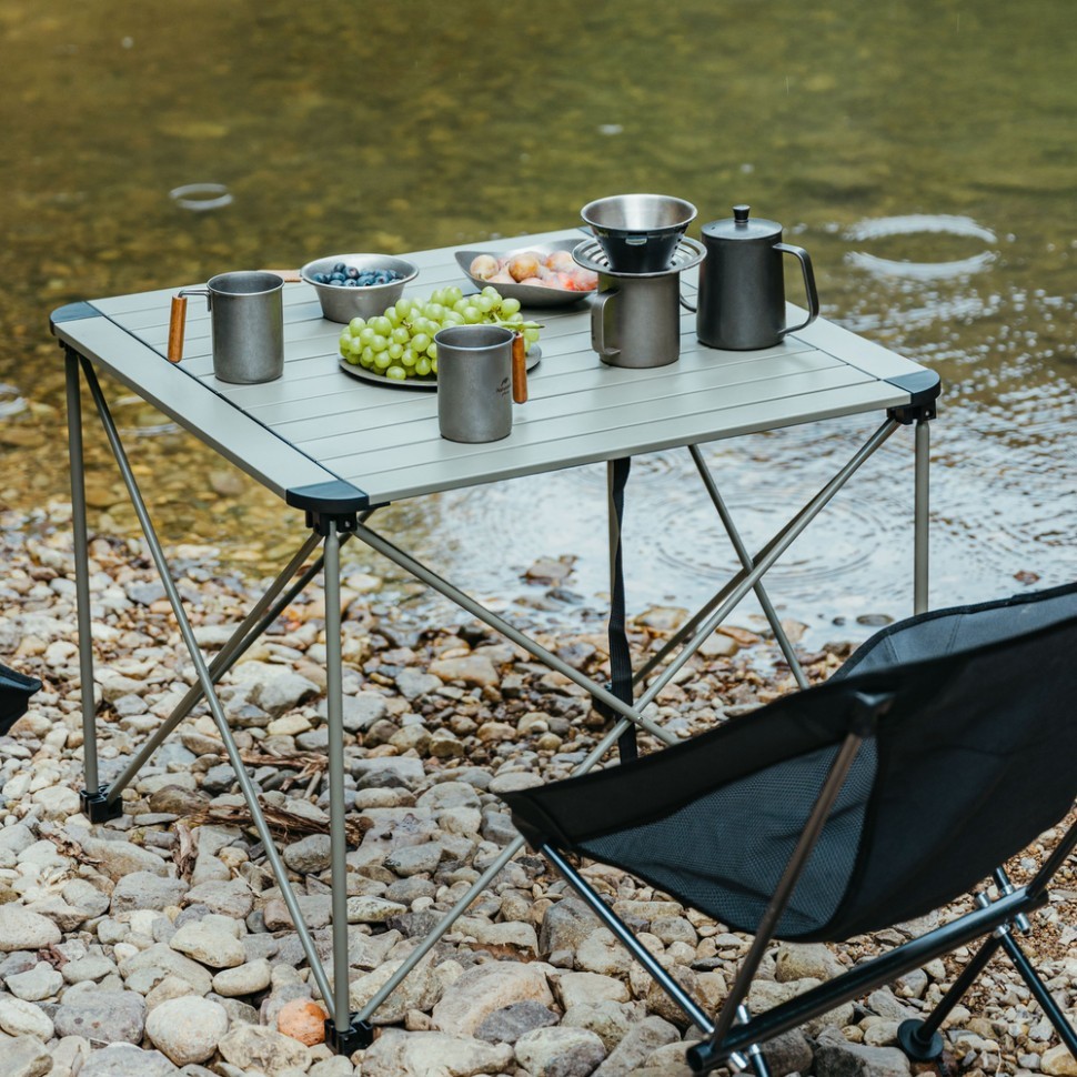 Складаний стіл Naturehike CNK2450JJ013, L, алюміній, сірий, укр, укр