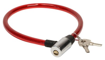 Замок тросовий на ключі VLT PJ-112S 650мм *12мм червоний AM (брендоване пакування)
