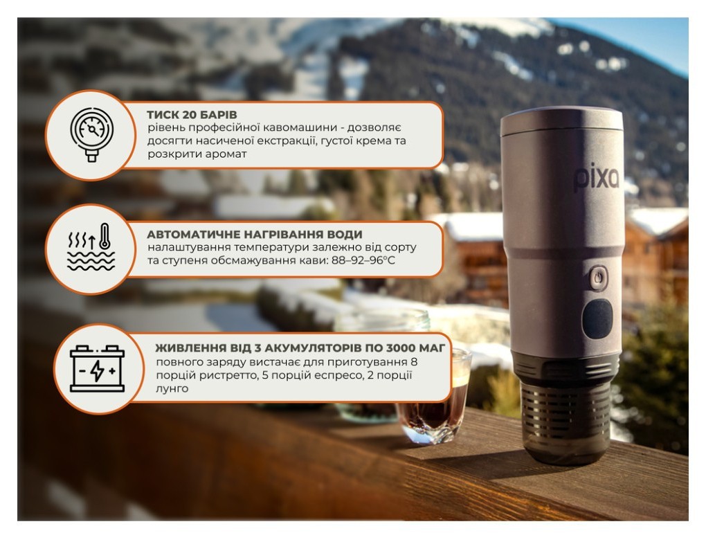 Портативная электрическая эспрессо кофеварка Wacaco Pixapresso для молотого кофе и капсул, красная