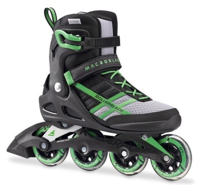 Роликовые коньки для взрослых Rollerblade MACROBLADE 84 ALU M 40.5 (8US) 260мм Black/green (07734600 T83) O