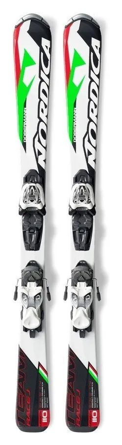 Лижі для підлітків комплект Nordica TEAM J RACE FASTRAK+M 4.5 100см White/black (0A5172E1+0C3138 001) (110 см white/black)