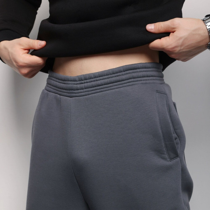 Джогеры мужские тринитка начес темно-серые. Джогеры мужские Pobedov Move темно-серые.