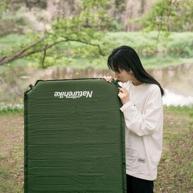 Матрац cамонадувний 5 см Naturehike NH20DZ003, темно-зелений, укр, укр