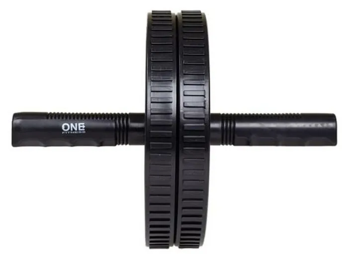 Ролик подвійний для тренування ONE FITNESS WK20, чорний