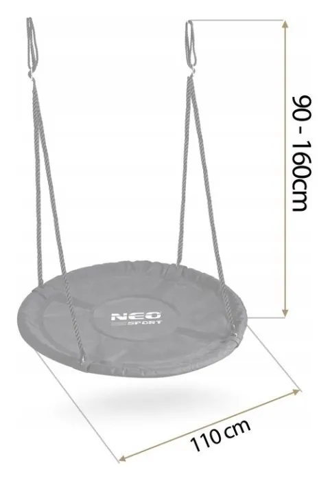 Гойдалка Neo-Sport NS-103 Гніздо лелеки 110 см, чорна