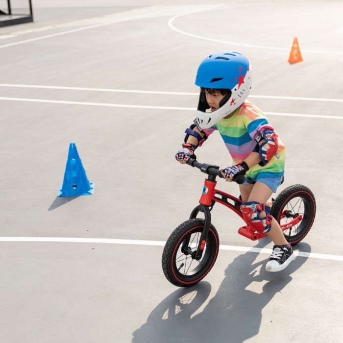 Захисний гоночний шолом MICRO - БІЛО-БЛАКИТНИЙ (48–53 cm, S), укр, укр