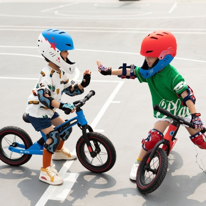 Захисний гоночний шолом MICRO - БІЛО-БЛАКИТНИЙ (48–53 cm, S), укр, укр