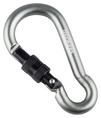 Munkees 3249 карабин Pear with Screw Lock 8 mm x 80 mm grey