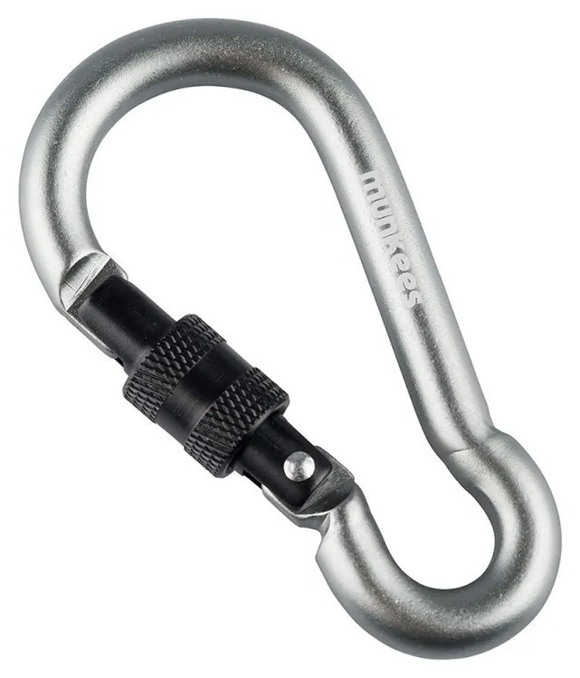 Munkees 3249 карабін Pear with Screw Lock 8 mm x 80 mm grey (3249-GY)