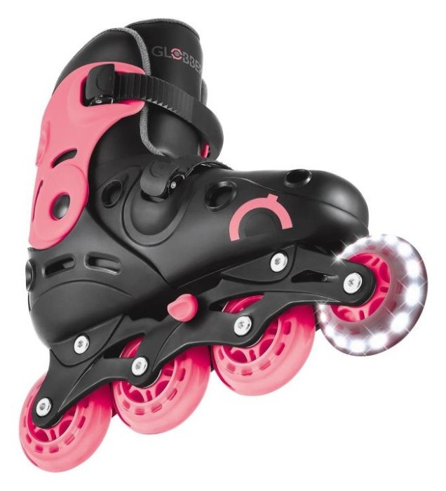 Роликові ковзани GLOBBER GO SCATES LIGHTS коралові р.34-37, до 60кг, 5+, укр, укр