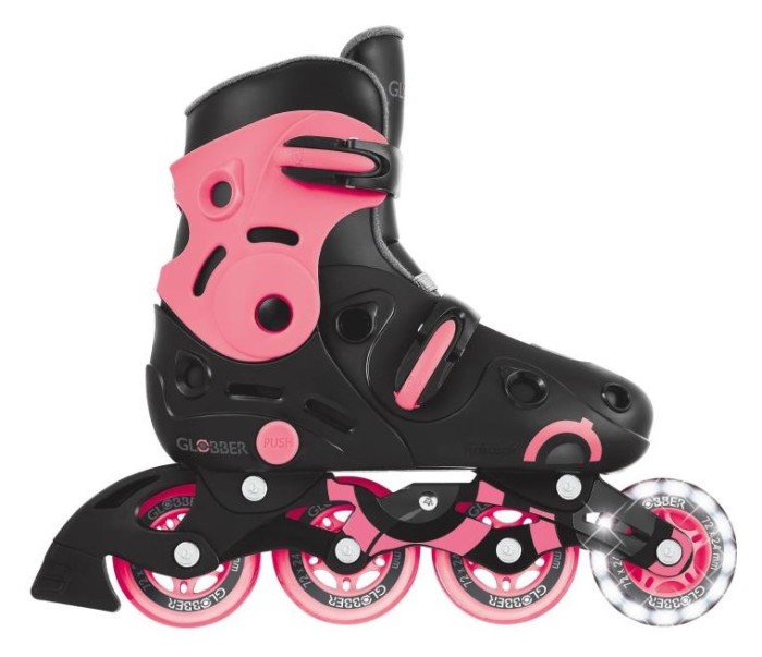 Роликові ковзани GLOBBER GO SCATES LIGHTS коралові р.34-37, до 60кг, 5+, укр, укр