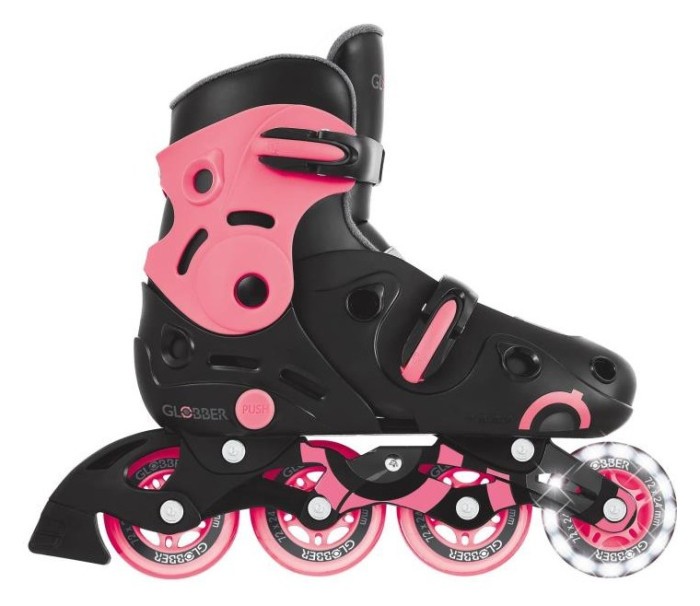 Роликові ковзани GLOBBER GO SCATES LIGHTS коралові р.34-37, до 60кг, 5+, укр, укр