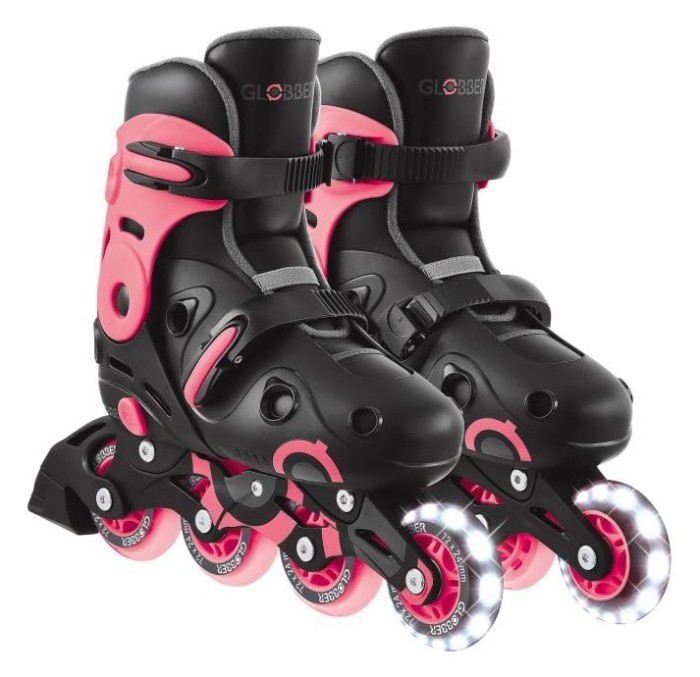 Роликові ковзани GLOBBER GO SCATES LIGHTS коралові р.34-37, до 60кг, 5+, укр, укр