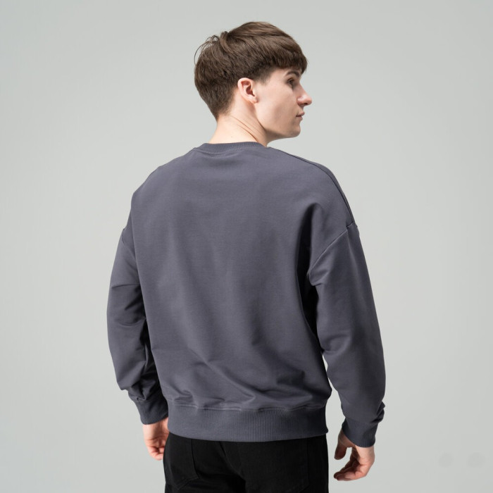 Трикотажный свитшот Slavni мужской темно-серый, Свитшот Slavni Element повседневный темно-серый