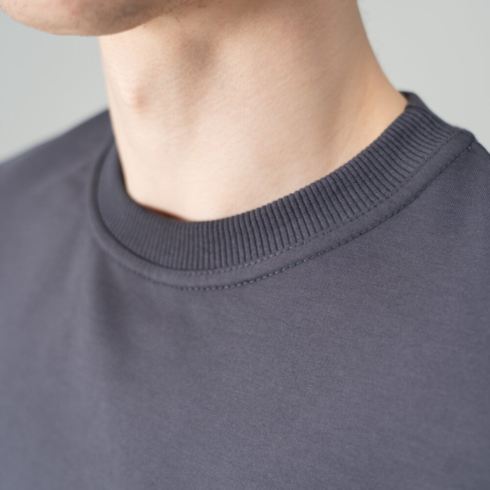 Трикотажный свитшот Slavni мужской темно-серый, Свитшот Slavni Element повседневный темно-серый