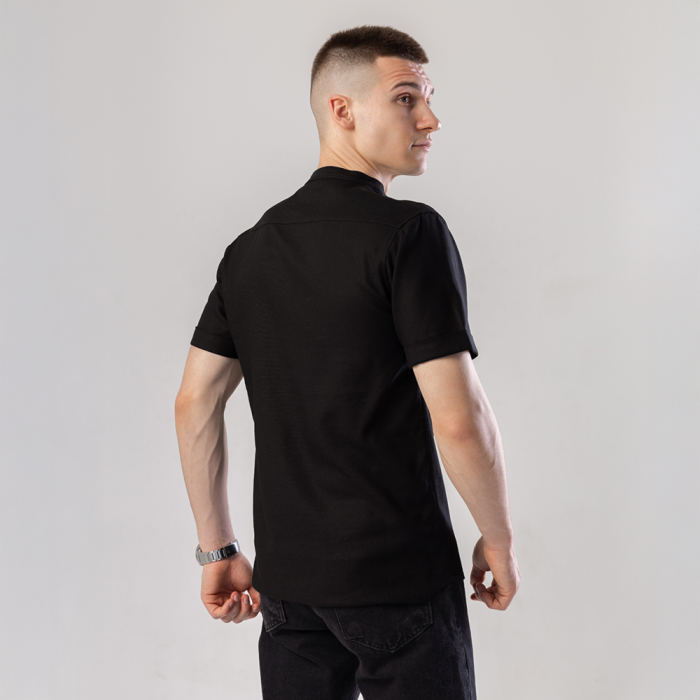 Мужская черная рубашка с коротким рукавом Pobedov Misto