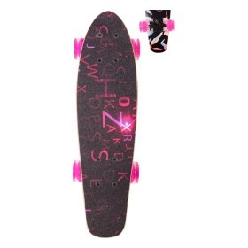 Детский скейт, лонгборд 22&quot; LB21001 (RL7T), колеса PU со светом (Розовый)