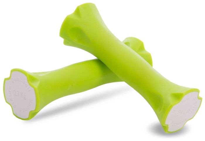 Гантели для фитнеса с полиуретановым покрытием Record FI-4933 (2x0,7 кг), салатовый