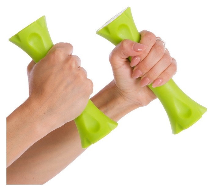 Гантели для фитнеса с полиуретановым покрытием Record FI-4933 (2x0,7 кг), салатовый