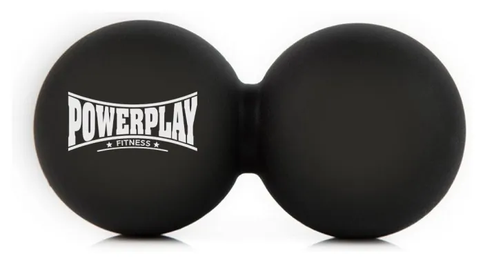 Массажный двойной мяч силиконовый PowerPlay PP-4355 Silicone Lacrosse Peanut Ball (6.3*12.6см.) Черный