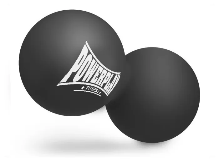 Массажный двойной мяч силиконовый PowerPlay PP-4355 Silicone Lacrosse Peanut Ball (6.3*12.6см.) Черный