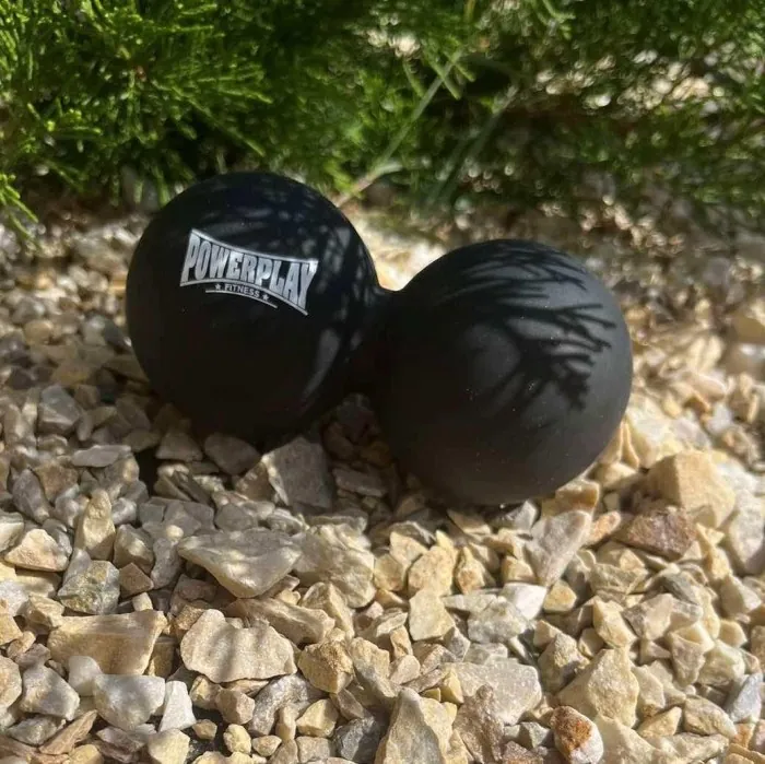 Массажный двойной мяч силиконовый PowerPlay PP-4355 Silicone Lacrosse Peanut Ball (6.3*12.6см.) Черный