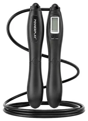 Скакалка з лічильником PowerPlay 4216 Jump Rope Чорна 2.8 см.