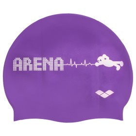 Шапочка для плавания детская ARENA KUN JUNIOR CAP AR-91552-90 (силикон), фиолетовая
