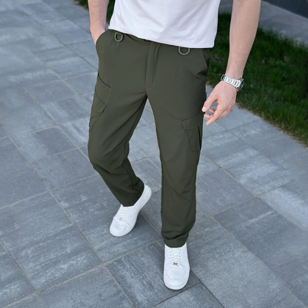 Штани карго чоловічі весняні з кишенями хакі Pobedov Tactical Soft, укр, укр