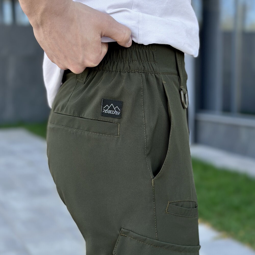 Штани карго чоловічі весняні з кишенями хакі Pobedov Tactical Soft, укр, укр