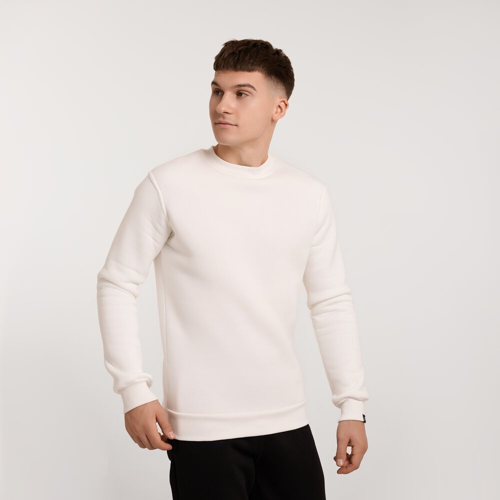 Світшот чоловічий однотонний молочний Pobedov 007 ЗИМА