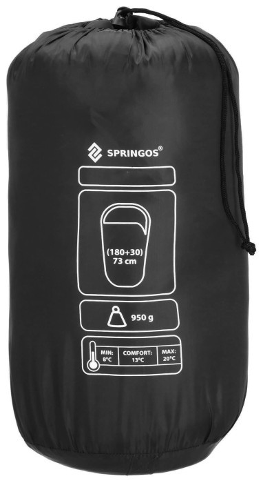Спальний мішок (спальник) Springos 2 в 1 CS0044 +10 ...+25 °C R Black/Blue
