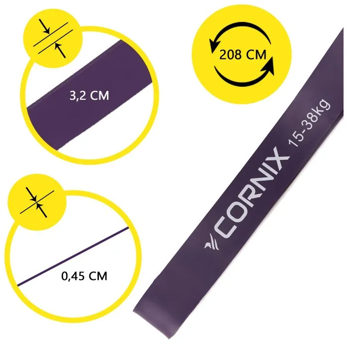 Еспандер-петля Cornix Power Band 2-57 кг (резина для фітнесу та спорту) набір 5 шт XR-0086
