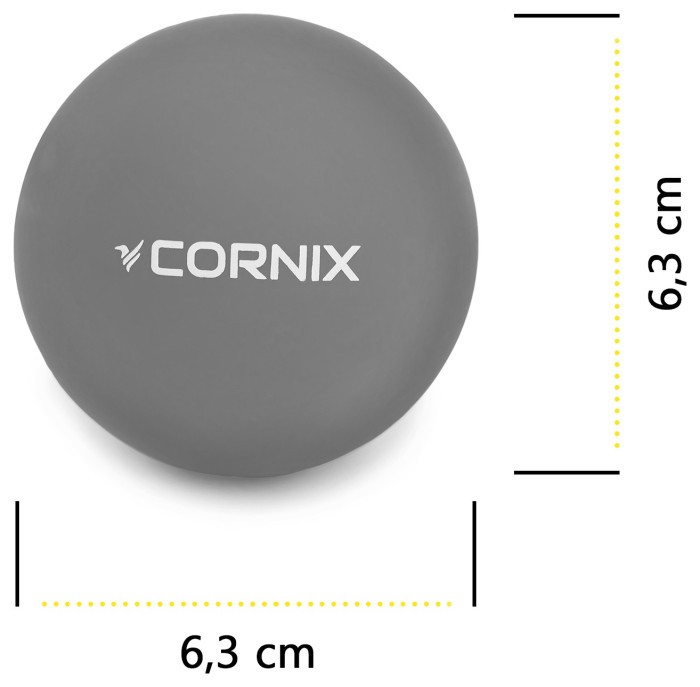 Масажний м'яч Cornix Lacrosse Ball 6.3 см XR-0120 Grey