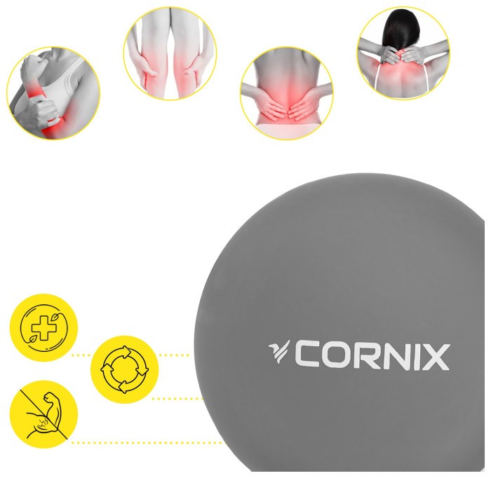 Масажний м'яч Cornix Lacrosse Ball 6.3 см XR-0120 Grey