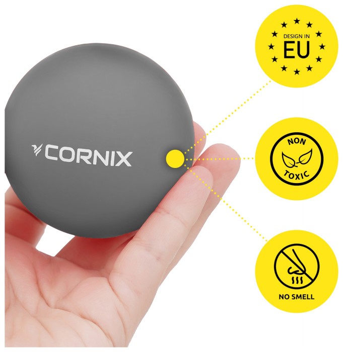 Масажний м'яч Cornix Lacrosse Ball 6.3 см XR-0120 Grey