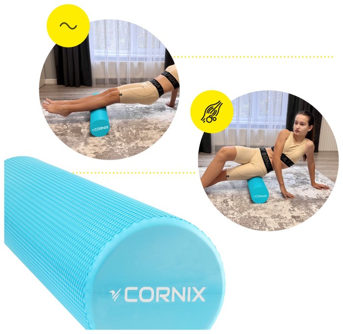 Масажний ролик Cornix EVA+ 60 x 15 см (валик, роллер) XR-0311 Blue