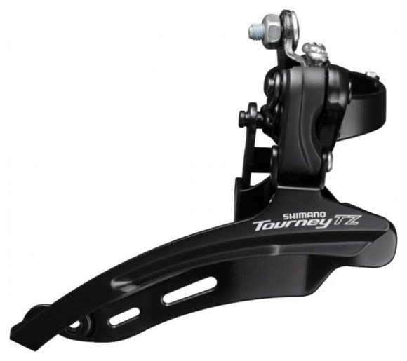 Перемикач перед. індекс. під трубу 31,8мм в/тяга чорн. SHIMANO FD-TZ500, укр