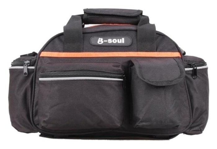 Велосумка на багажник BC-BG163 40*16*21cm 15L черно-оранжевый черно-оранжевый