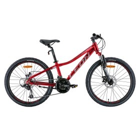 Велосипед 24&quot; Leon JUNIOR AM DD 2022 (красный с серым) 