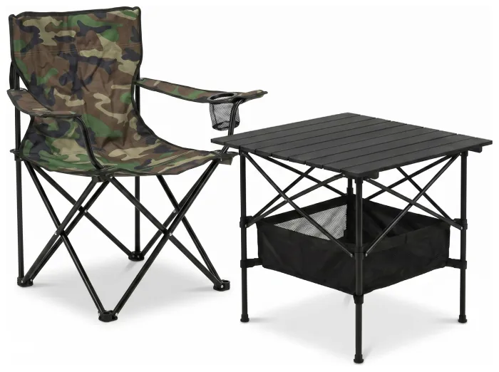 Комплект туристичний - стіл LEOBRO 52x52x50 см та крісло Lite Military