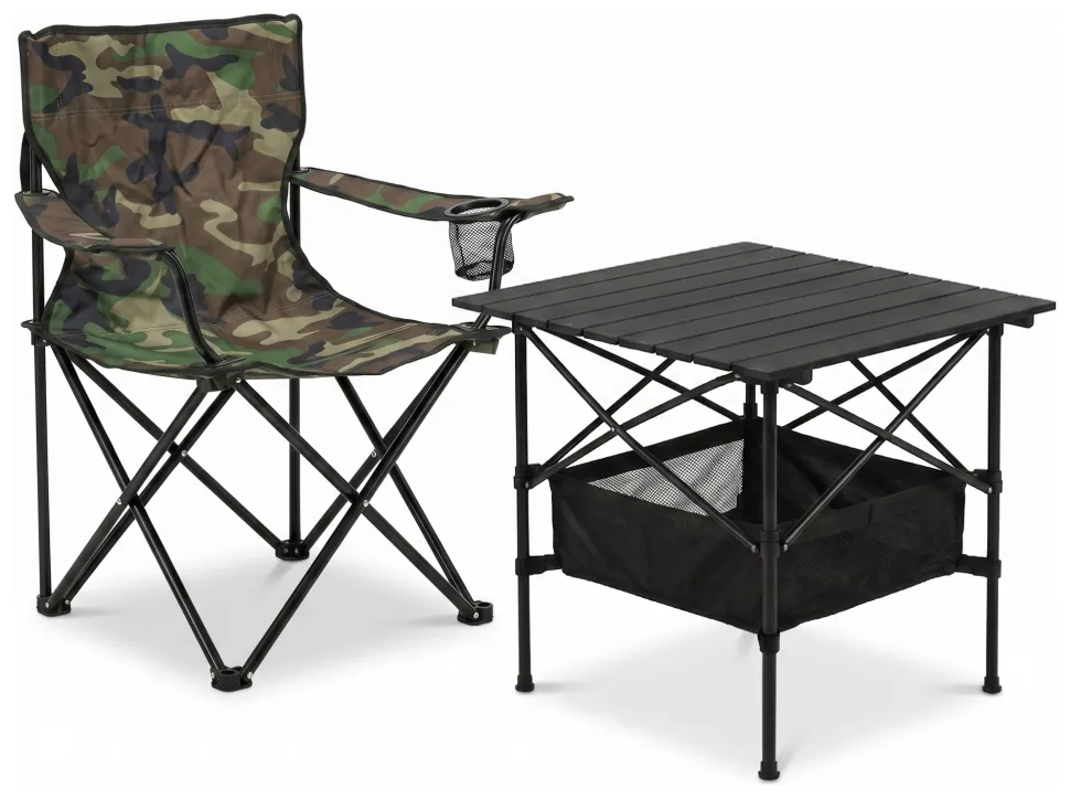 Комплект туристичний - стіл LEOBRO 52x52x50 см та крісло Lite Green (LEO_LB-1116-761)