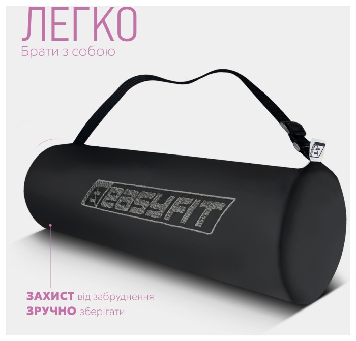 Коврик для йоги и фитнеса EasyFit TPE+TC 6мм двухслойный красный-черный