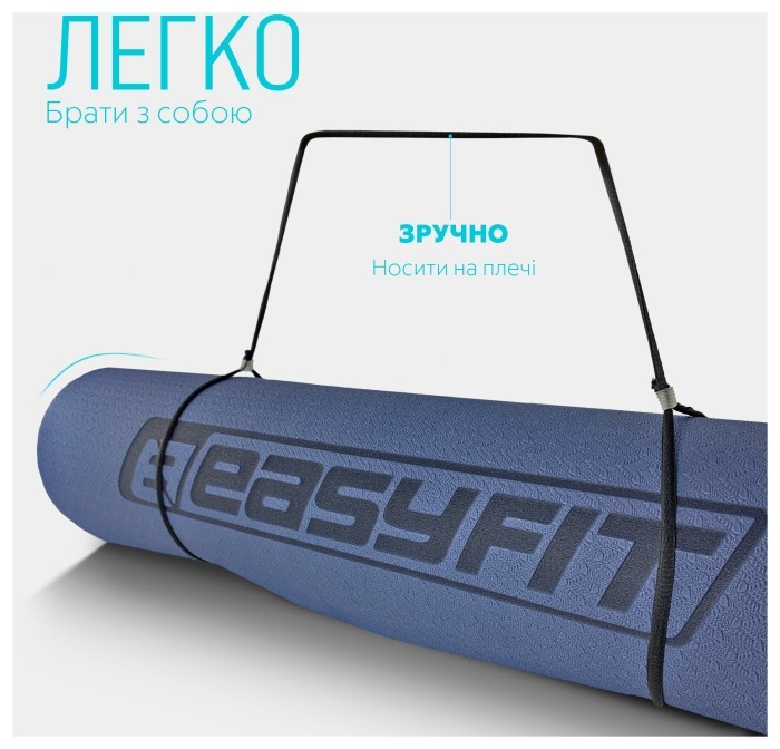 Коврик для йоги и фитнеса EasyFit TPE+TC 6мм двухслойный красный-черный