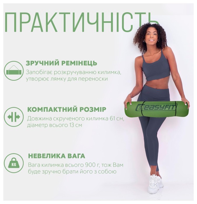 Коврик для йоги и фитнеса EasyFit TPE+TC 6мм двухслойный красный-черный
