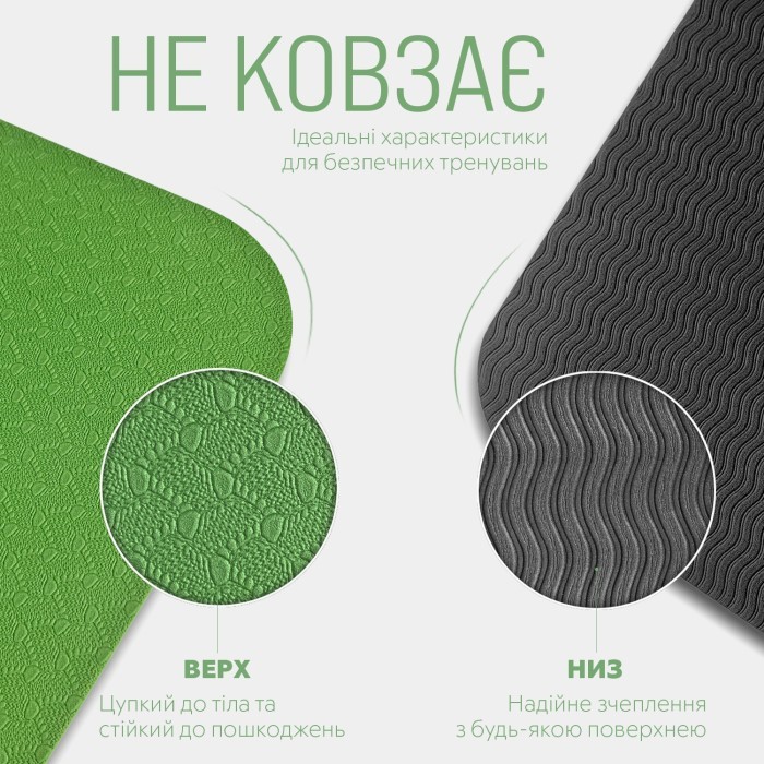 Коврик для йоги и фитнеса EasyFit TPE+TC 6мм двухслойный красный-черный